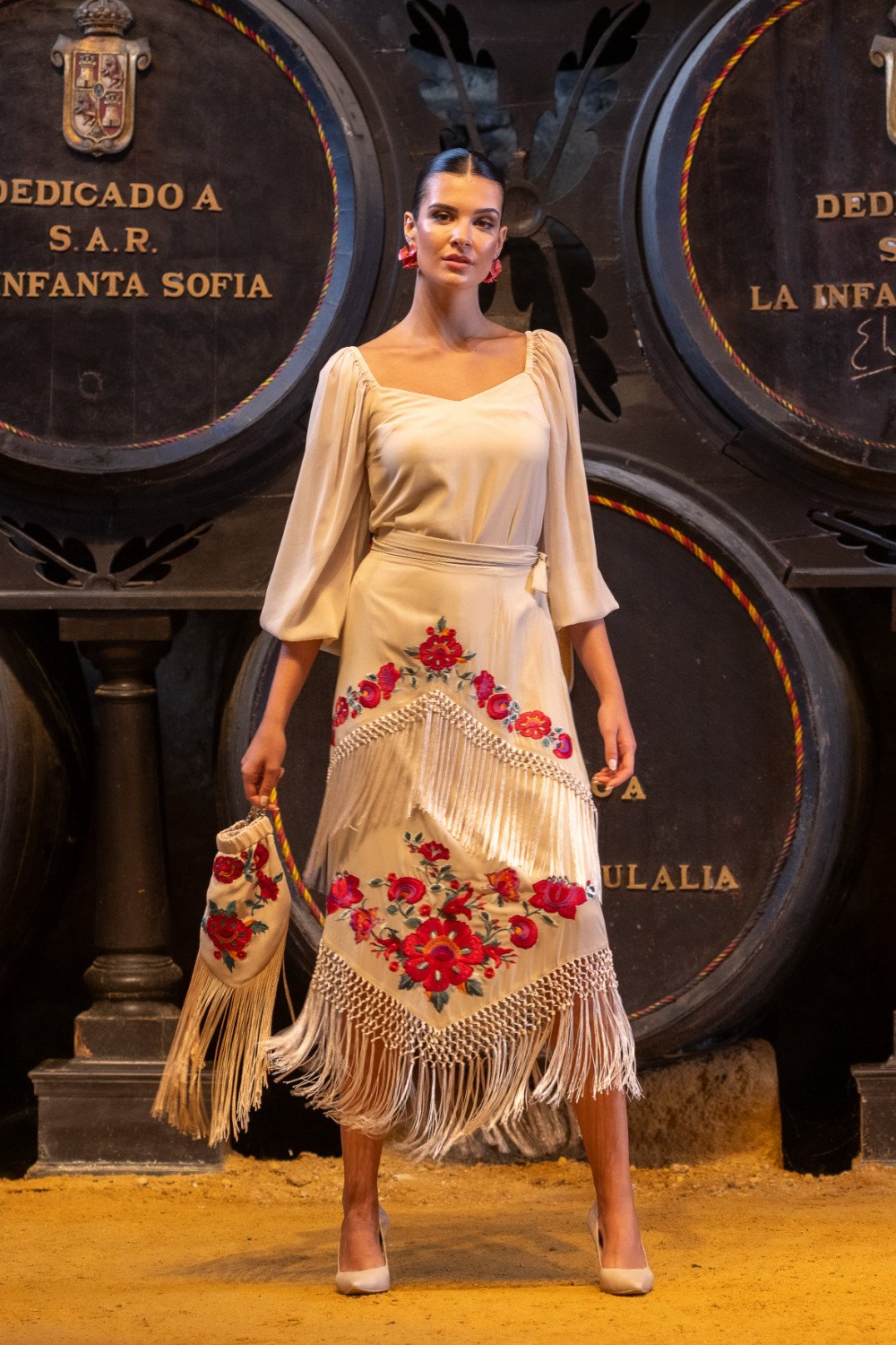 Conjunto Floral Beige